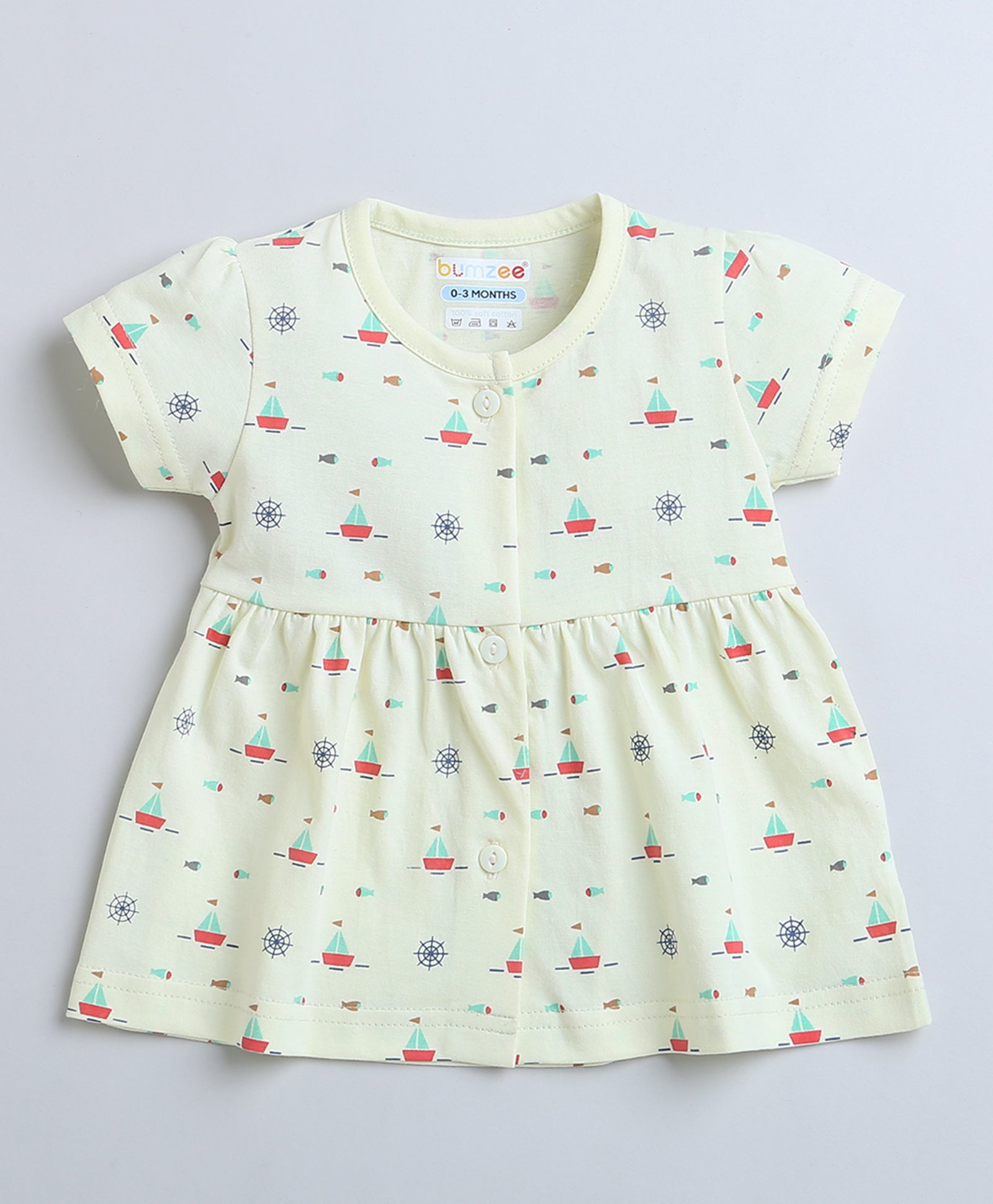 Lemon Girls Half Sleeves Cotton Frock