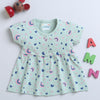 Green Girls Half Sleeves Cotton Frock