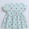Green Girls Half Sleeves Cotton Frock