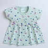 Green Girls Half Sleeves Cotton Frock