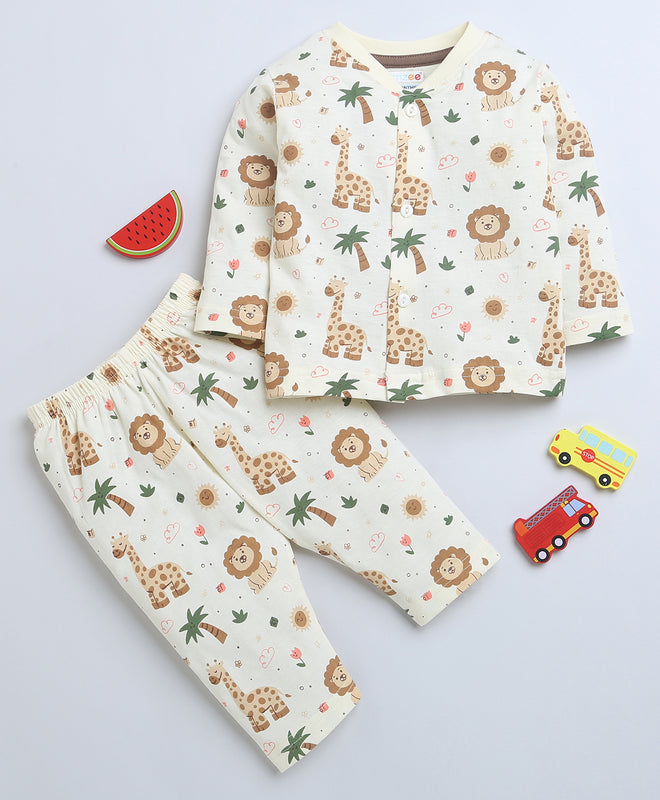 Boys 100% Cotton NA Jabla & Pyjama Set - Cream