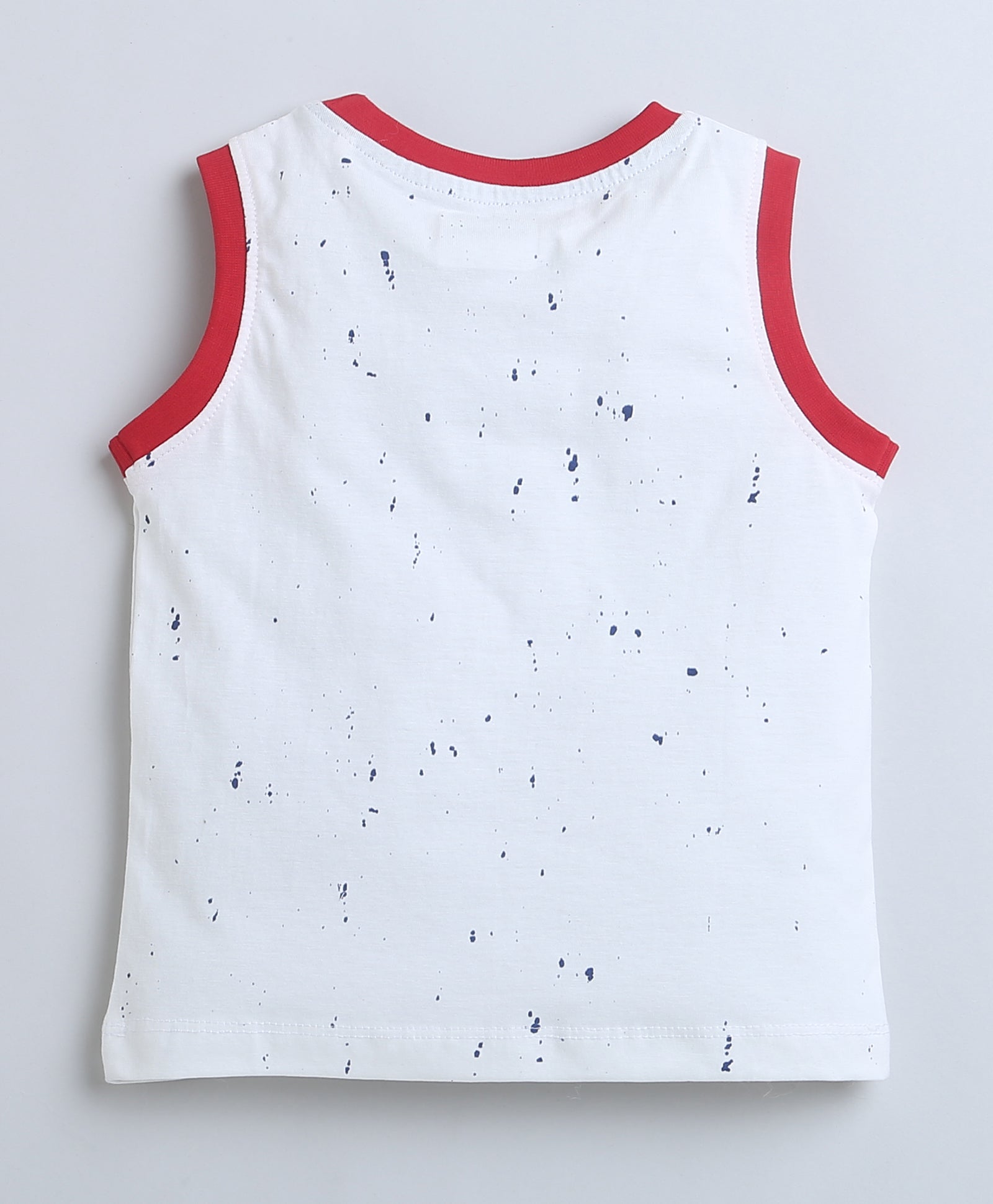 BUMZEE Red & White Boys Sleeveless T-Shirt & Short Set