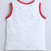 BUMZEE Red & White Boys Sleeveless T-Shirt & Short Set