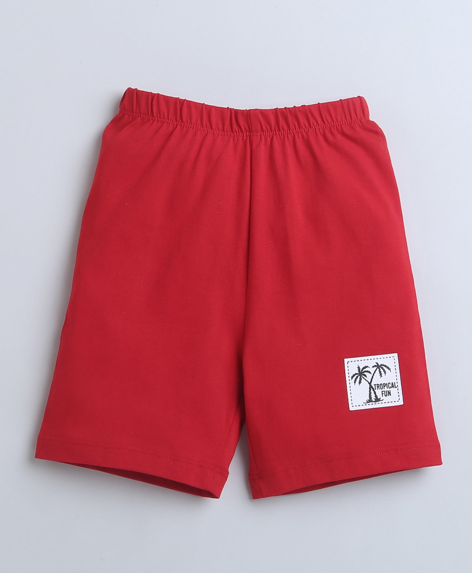 BUMZEE Red & White Boys Sleeveless T-Shirt & Short Set