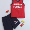 BUMZEE Navy & Red Boys Sleeveless T-Shirt & Short Set