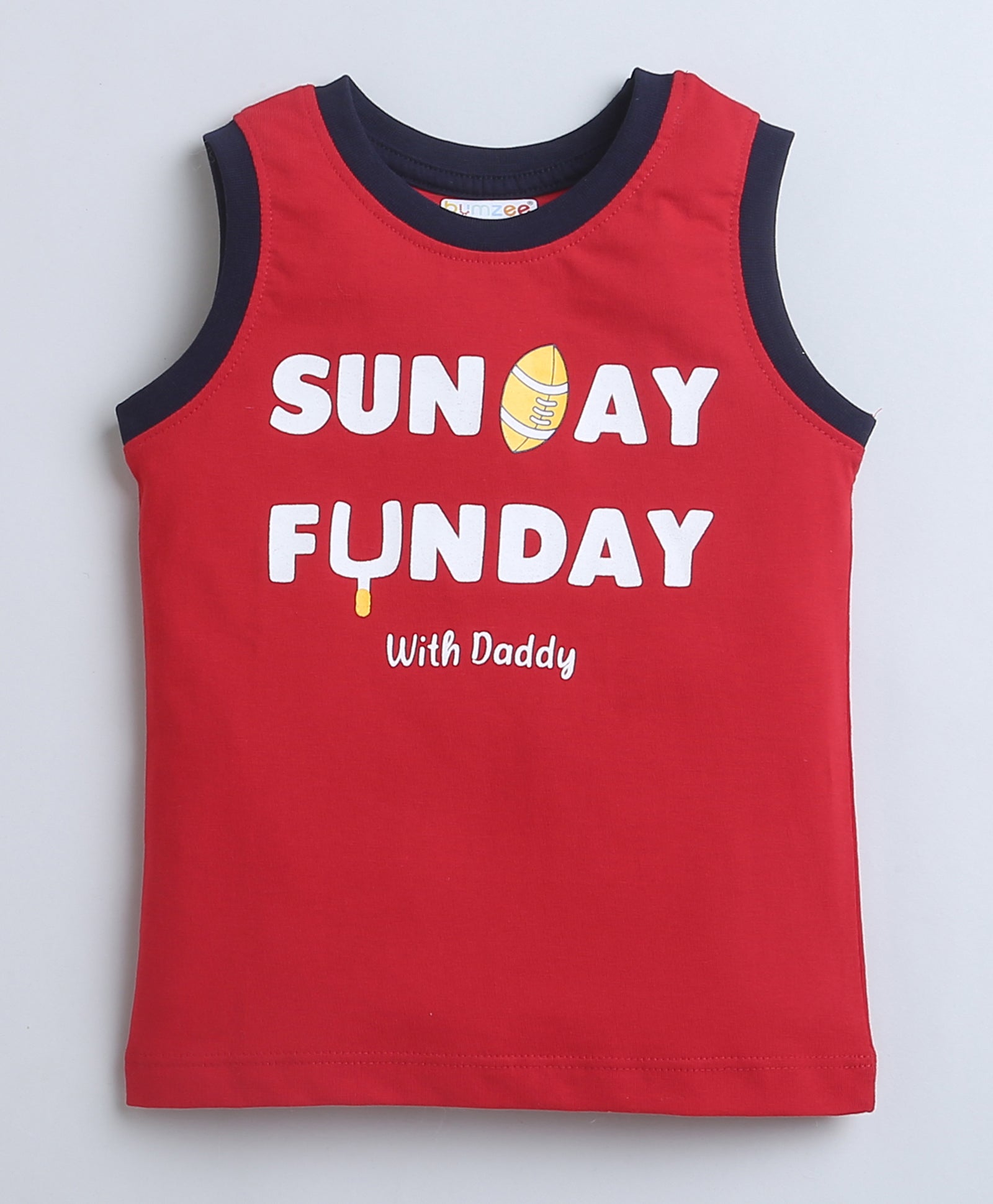 BUMZEE Navy & Red Boys Sleeveless T-Shirt & Short Set