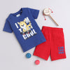 BUMZEE Royal Blue & Red Boys Half Sleeves T-Shirt & Short Set