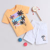 Boys 100% Cotton NA T-Shirt & Short Set - Orange & Grey