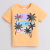Boys 100% Cotton NA T-Shirt & Short Set - Orange & Grey