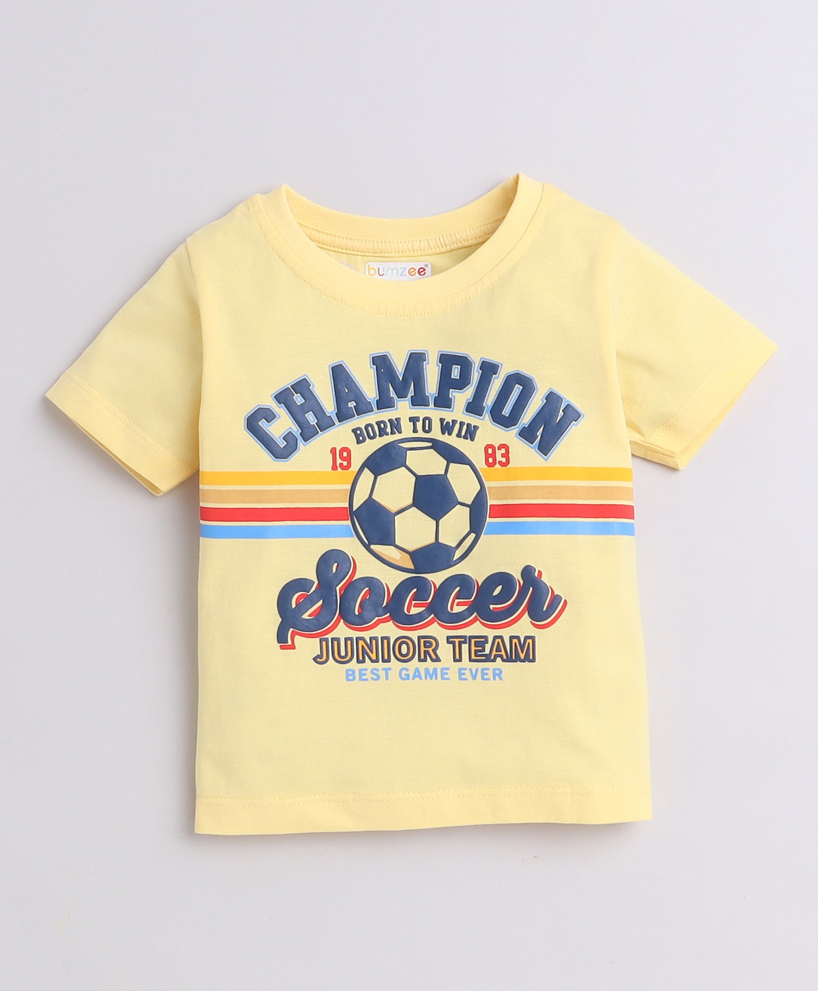 BUMZEE Blue & Yellow Boys Half Sleeves T-Shirt & Short Set