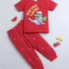 Boys 100% Cotton NA T-Shirt & Pyjama Set - Red