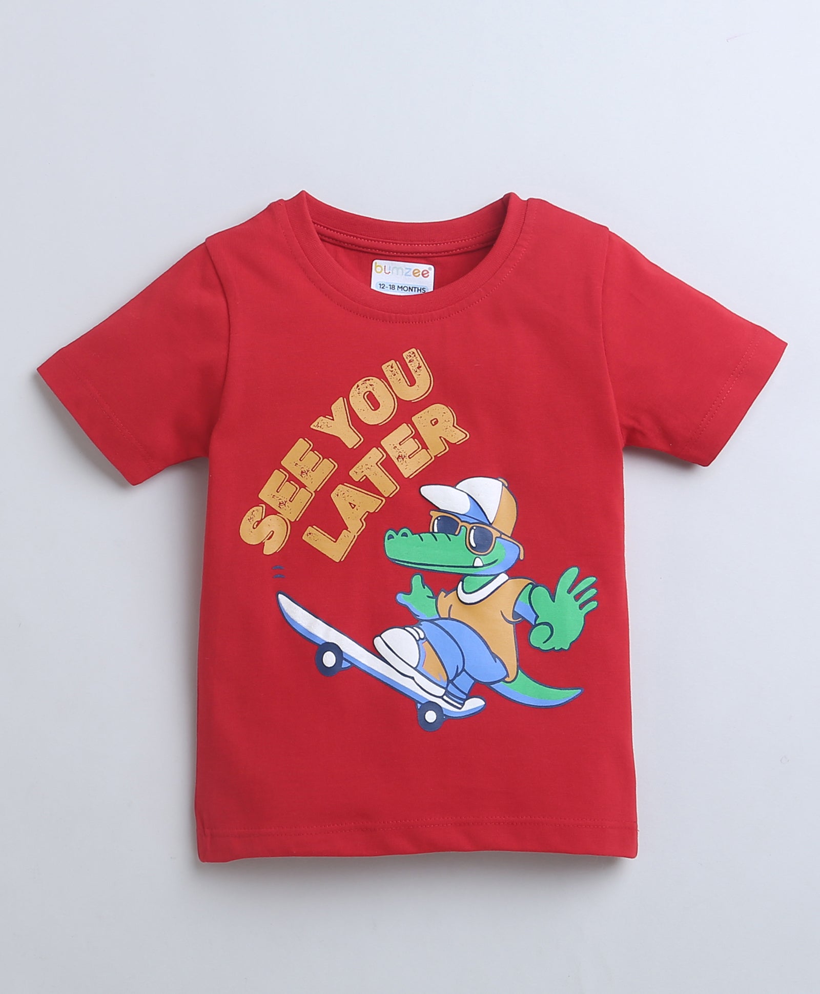 Boys 100% Cotton NA T-Shirt & Pyjama Set - Red