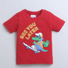 Boys 100% Cotton NA T-Shirt & Pyjama Set - Red
