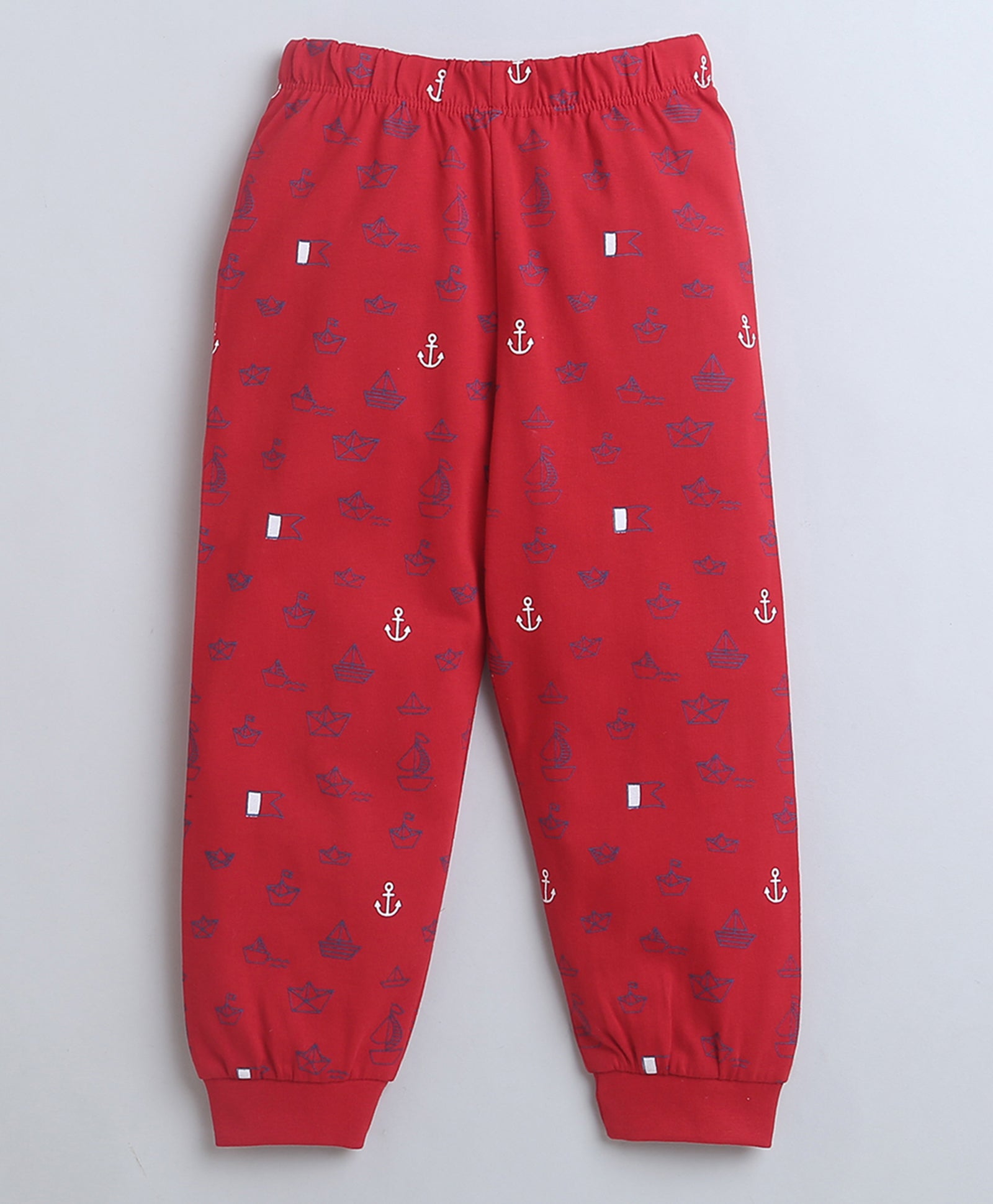 Boys 100% Cotton NA T-Shirt & Pyjama Set - Red