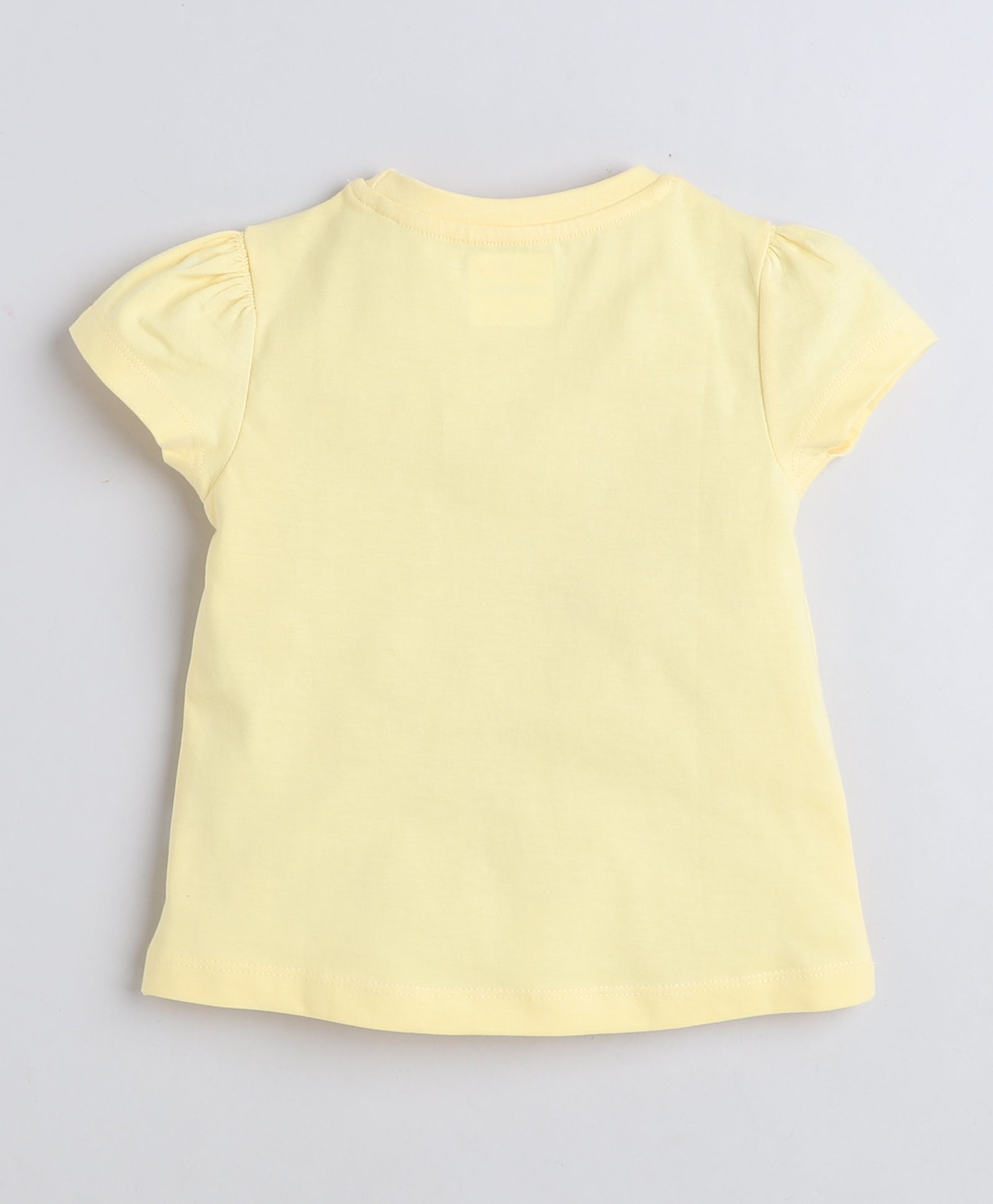 Girls 100% Cotton NA T-Shirt & Pyjama Set - White & Yellow