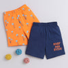 BUMZEE Navy & Orange Boys Shorts Pack Of 2