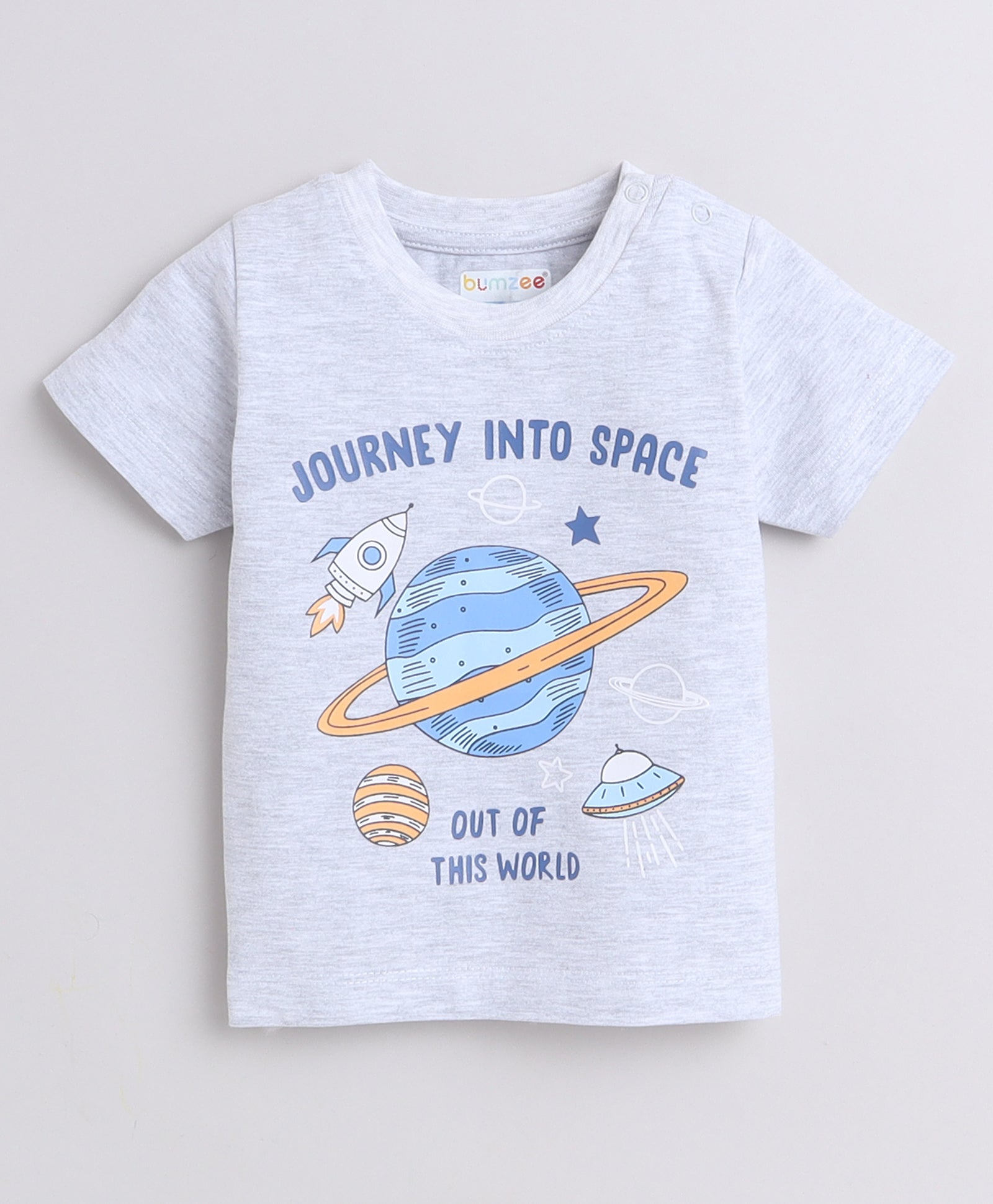 BUMZEE Orange & Grey Boys Half Sleeves T-Shirt & Short Set