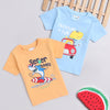 BUMZEE Sky Blue & Orange Boys Half Sleeves T-Shirts Pack Of 2