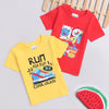 BUMZEE Red & Yellow Boys Half Sleeves T-Shirts Pack Of 2