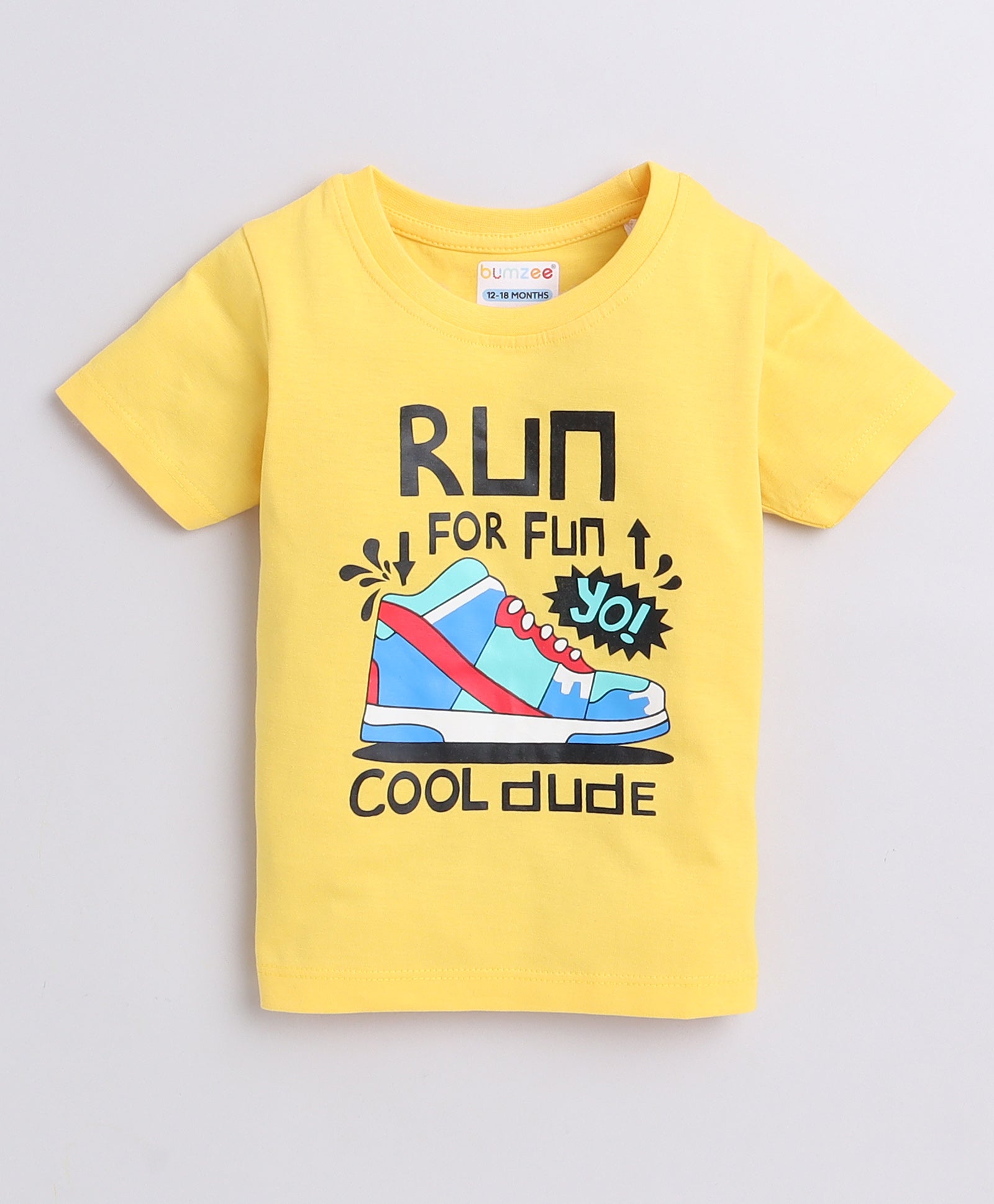 BUMZEE Red & Yellow Boys Half Sleeves T-Shirts Pack Of 2
