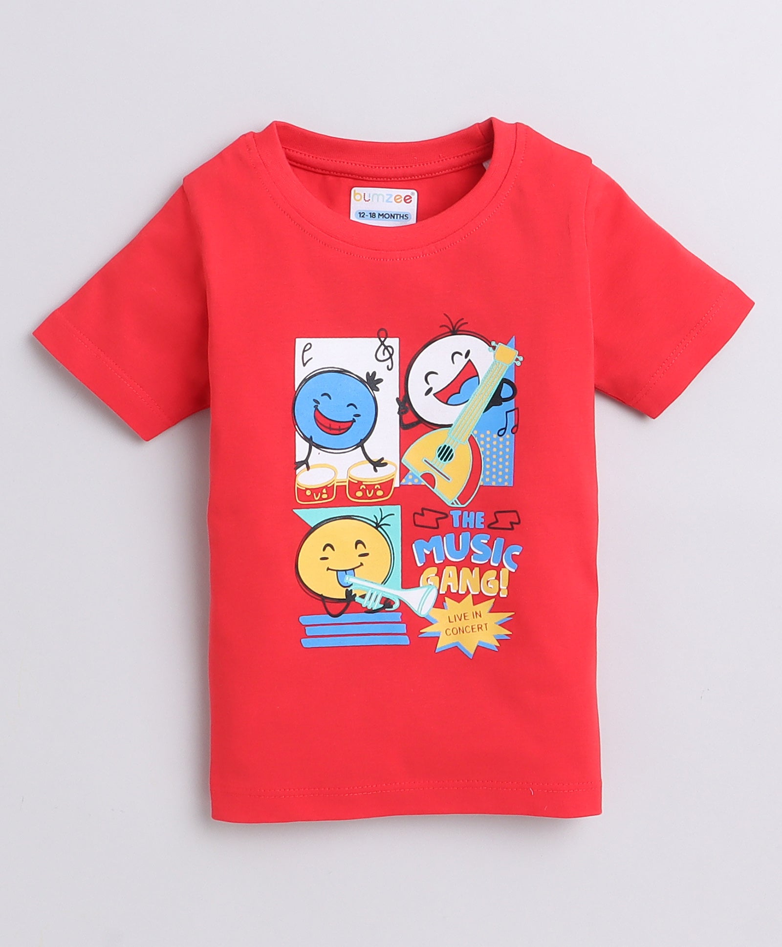 BUMZEE Red & Yellow Boys Half Sleeves T-Shirts Pack Of 2
