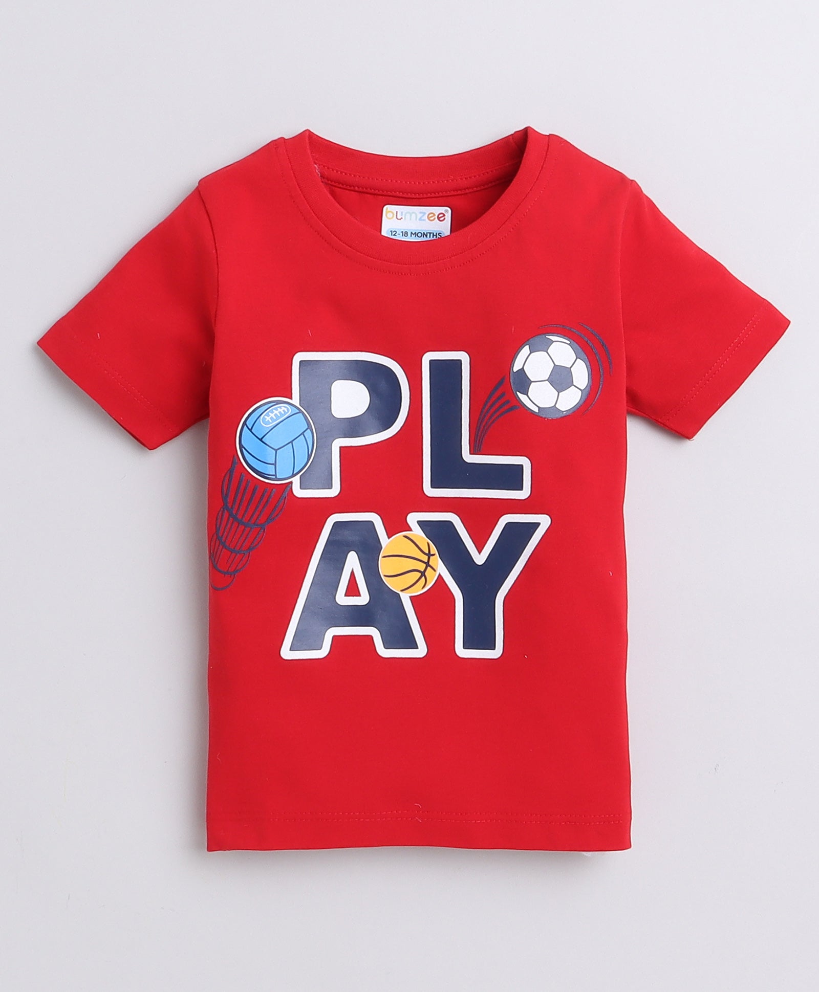BUMZEE Green & Red Boys Half Sleeves T-Shirts Pack Of 2
