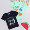 BUMZEE Green & Navy Boys Half Sleeves T-Shirts Pack Of 2