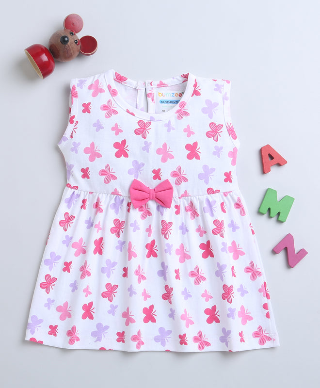 White Girls Sleeveless Frock
