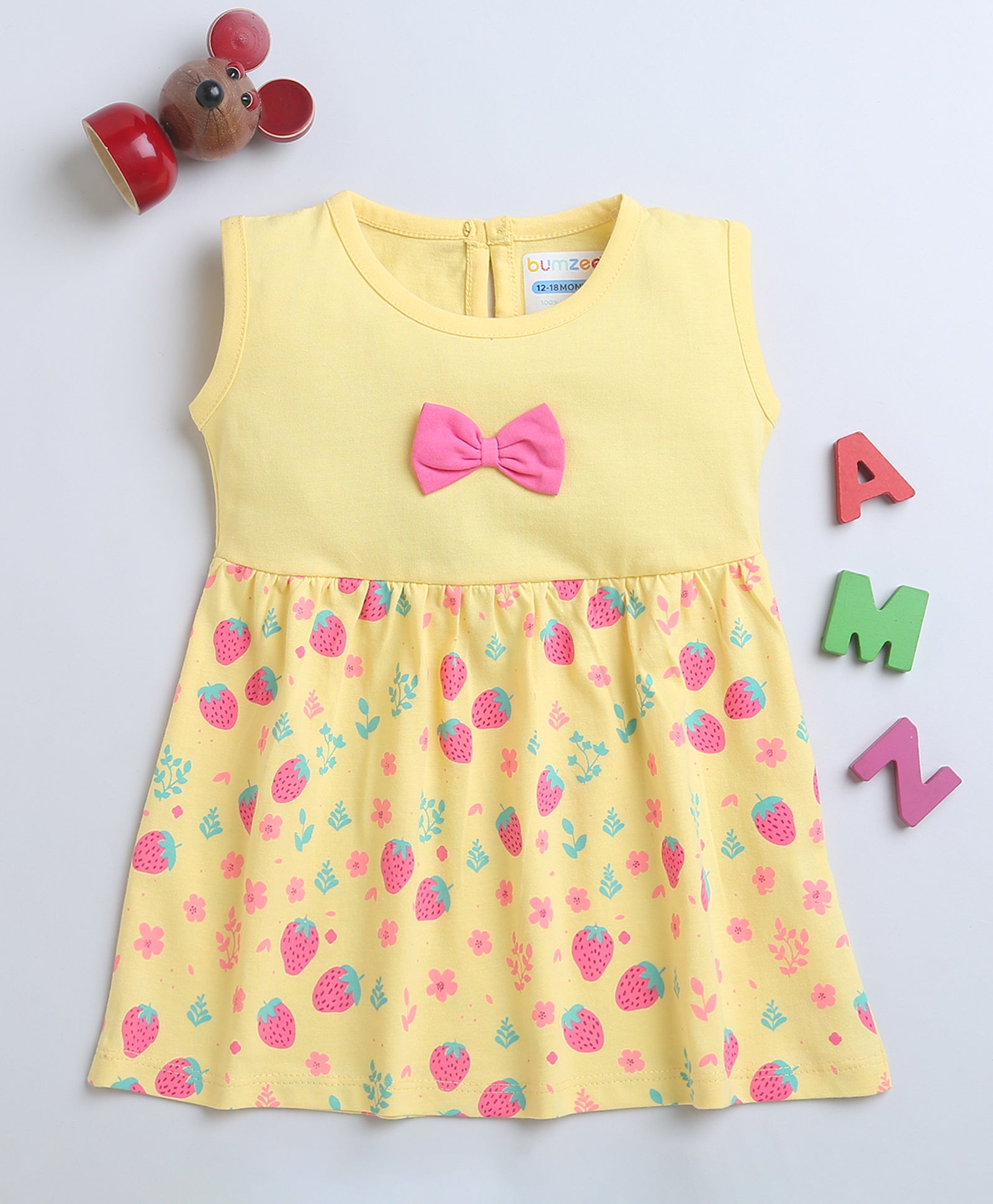 Yellow Girls Sleeveless Frock