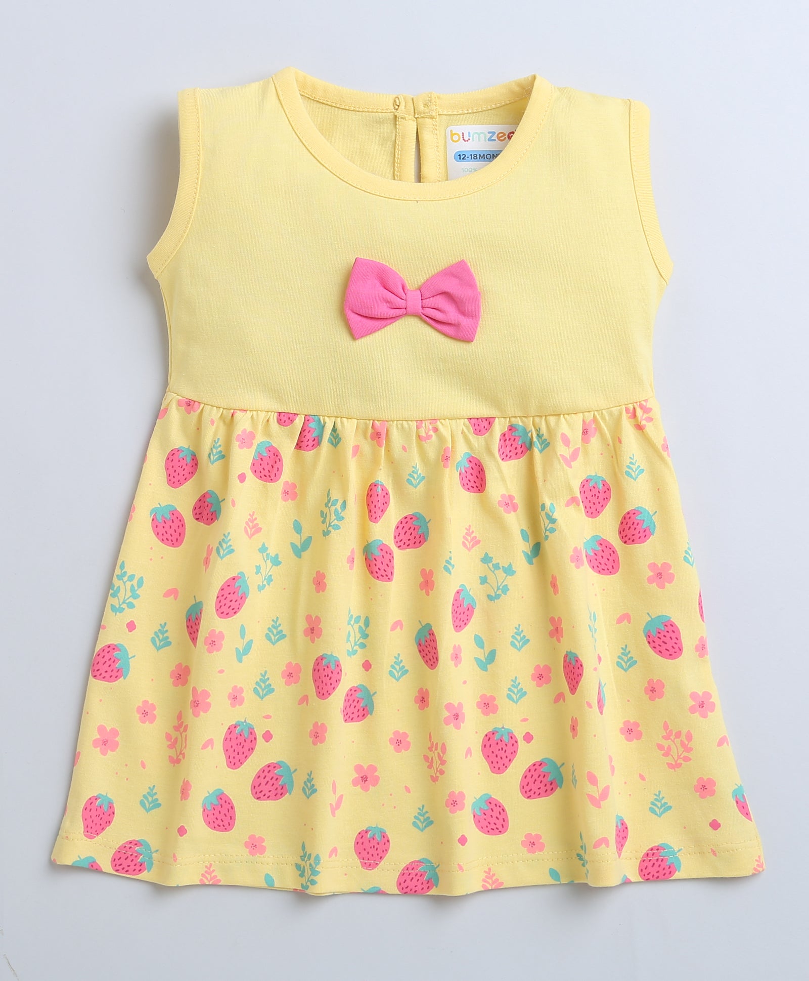 Yellow Girls Sleeveless Frock