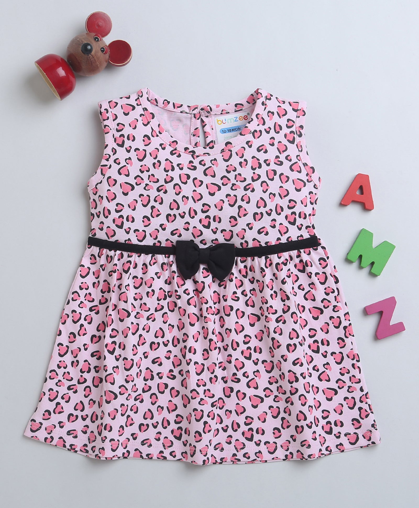 Pink Girls Sleeveless Frock