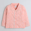 Girls 100% Cotton NA Nightsuit - Peach