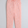 Girls 100% Cotton NA Nightsuit - Peach