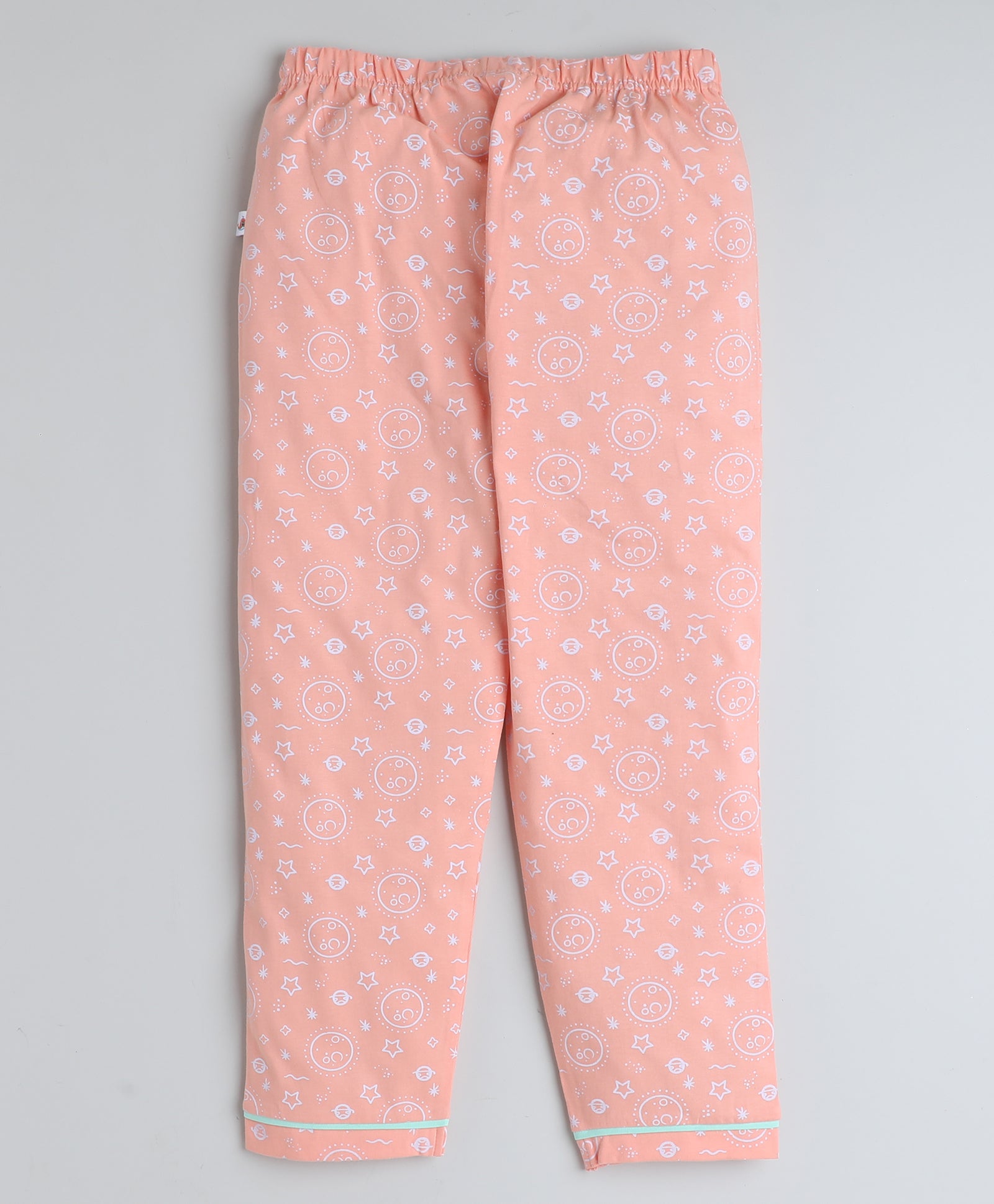 Girls 100% Cotton NA Nightsuit - Peach