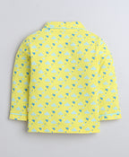 Bumzee Yellow Graphic Print Nightsuit, Full Sleeves, 100% Cotton