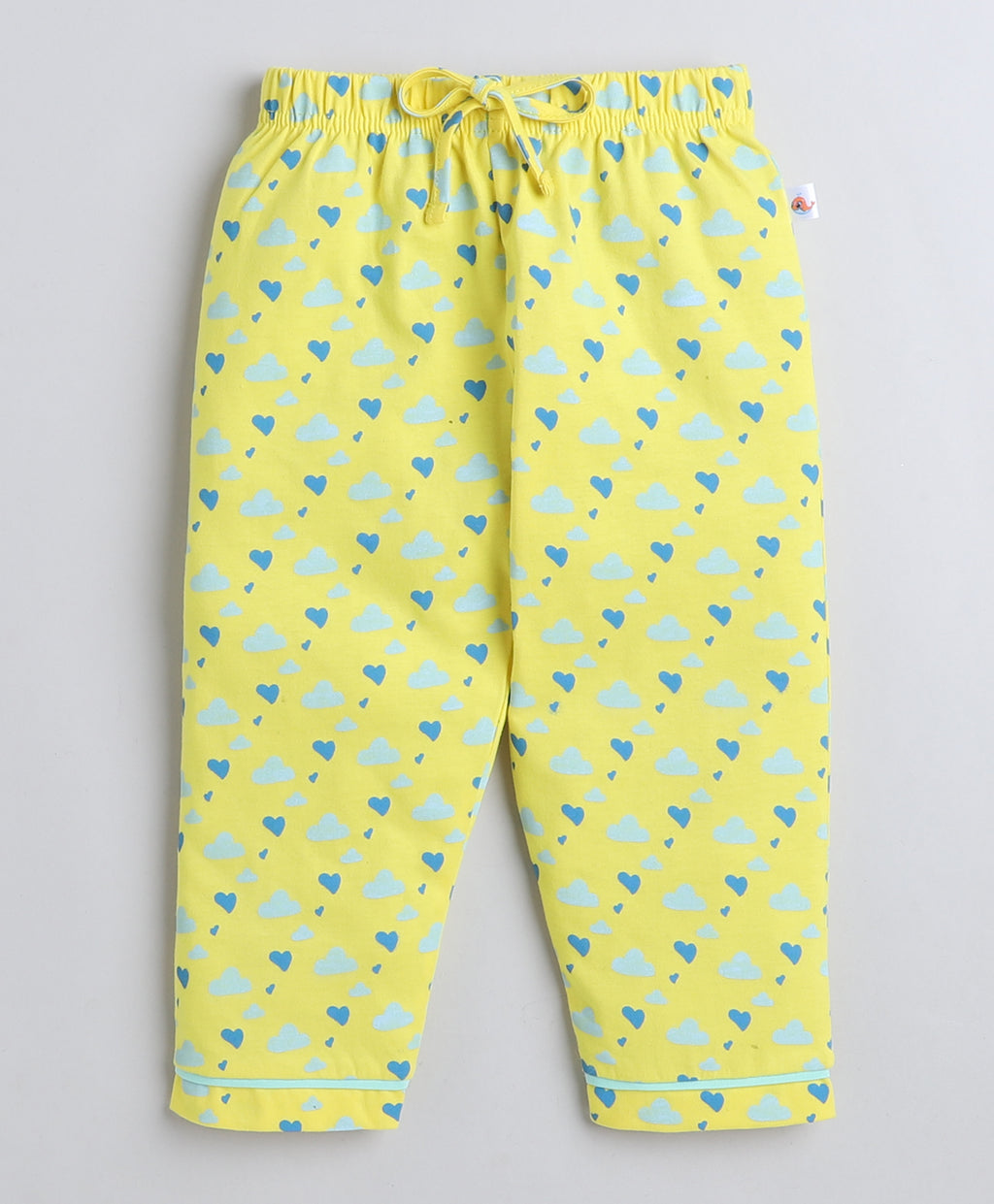 Bumzee Yellow Graphic Print Nightsuit, Full Sleeves, 100% Cotton
