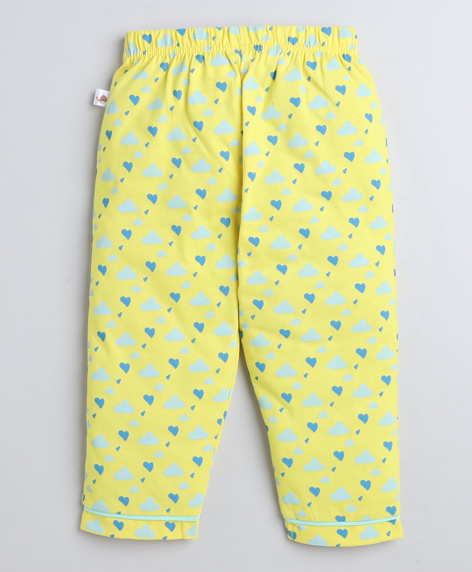 Girls 100% Cotton NA Nightsuit - Yellow