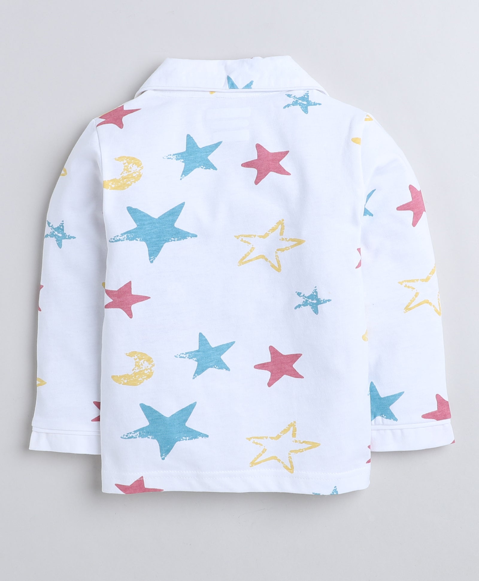 Boys 100% Cotton NA Nightsuit - White