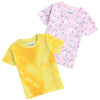 BUMZEE Pink & Yellow Girls Half Sleeves T-Shirts Pack Of 2