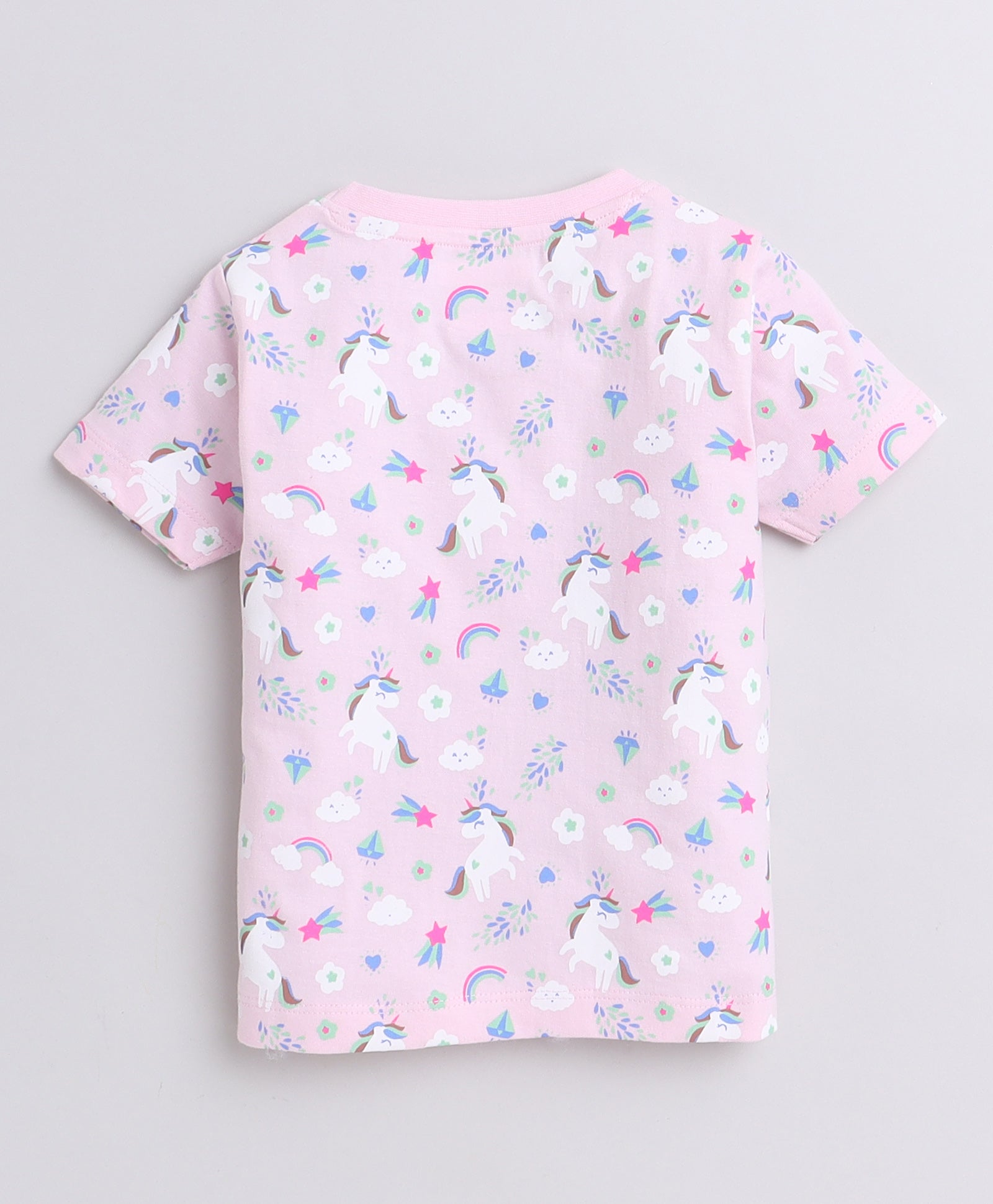 BUMZEE Pink & Yellow Girls Half Sleeves T-Shirts Pack Of 2