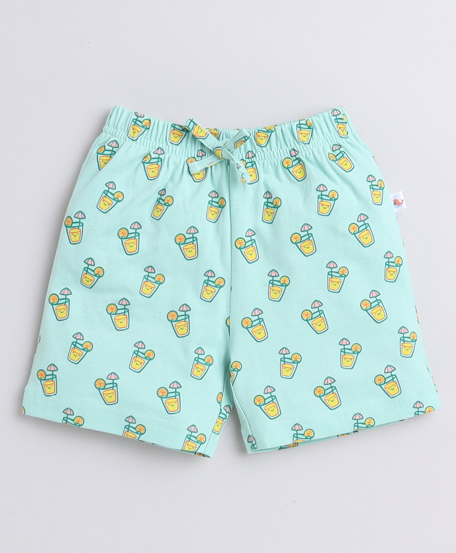 BUMZEE Mint & Yellow Boys Shorts Pack Of 2