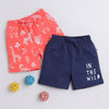BUMZEE Navy & Coral Boys Shorts Pack Of 2