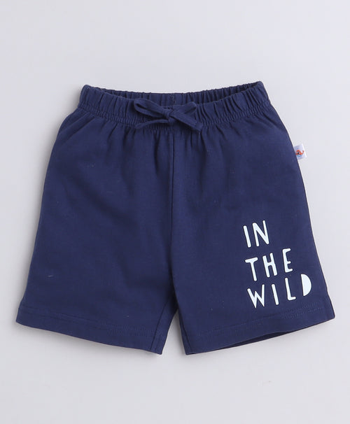 Boys 100% Cotton Animal nan Shorts Pack of 2 - Navy & Coral