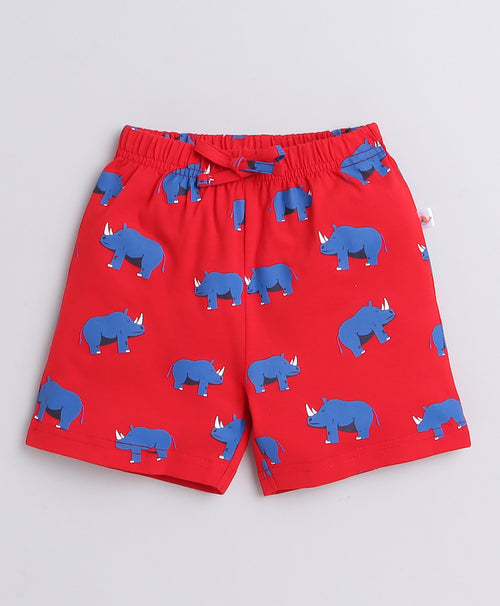 BUMZEE Blue & Red Boys Shorts Pack Of 2