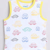 BUMZEE Blue & White Boys Sleeveless T-Shirts Pack Of 2
