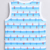 BUMZEE Blue & White Boys Sleeveless T-Shirts Pack Of 2
