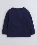 Bumzee Navy Animal Print T-Shirt & Pyjama Set, Full Sleeves, 100% Cotton