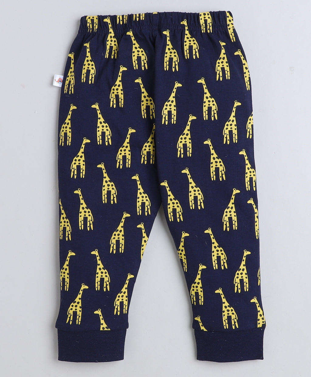Bumzee Navy Animal Print T-Shirt & Pyjama Set, Full Sleeves, 100% Cotton