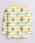 Bumzee Yellow Animal Print T-Shirt & Pyjama Set, Full Sleeves, 100% Cotton