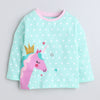 Girls 100% Cotton NA T-Shirt & Pyjama Set - Mint Green